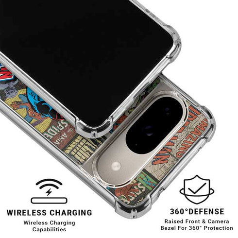 Marvel Classic Comics Amazing Spider-Man Collage Google Pixel 10 Clear Case